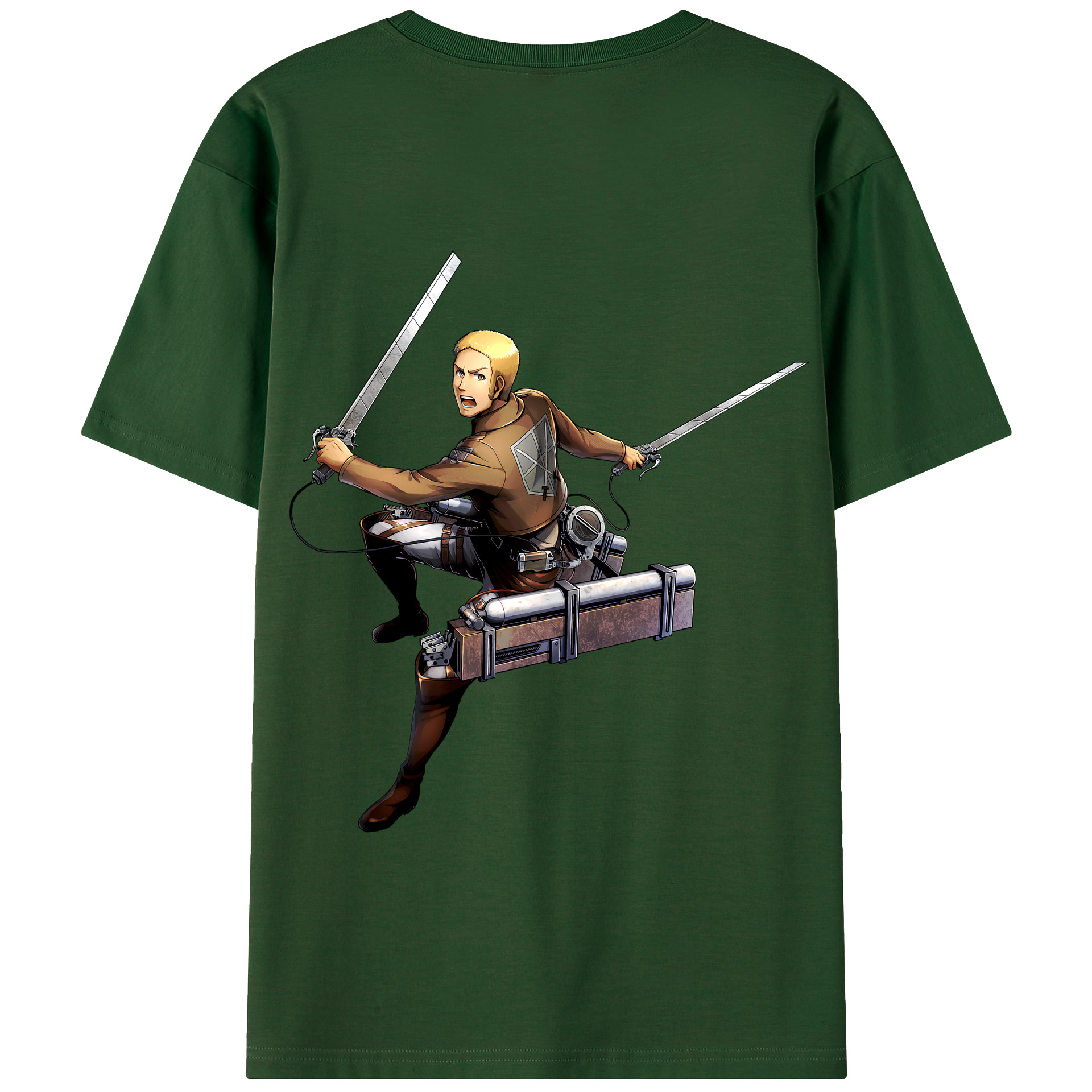 （画像用） 進撃の巨人 ライナー・ブラウン Attack on Titan Reiner Braun 綿100％半袖Tシャツ（背面プリント）